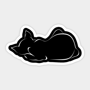 Sleeping cat (black version) Sticker